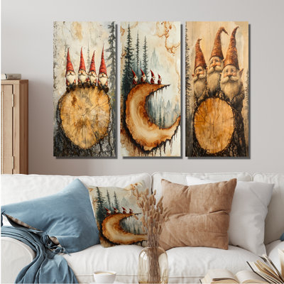 Gnomes Portrait Family In A Forest I - Gnome Wall Art Collection