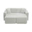Canapé modulaire rembourré en flanelle de fourrure de lapin 4 pièces 4 pièces sans assemblage requis-131645444