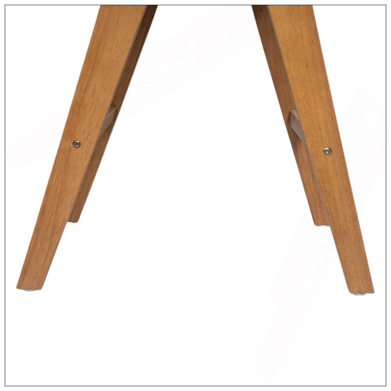 Tabouret de bar à dossier en plastique tissé de 27 po de hauteur - siège en tissu rembourré de mousse et structure en bois d'hévéa durable