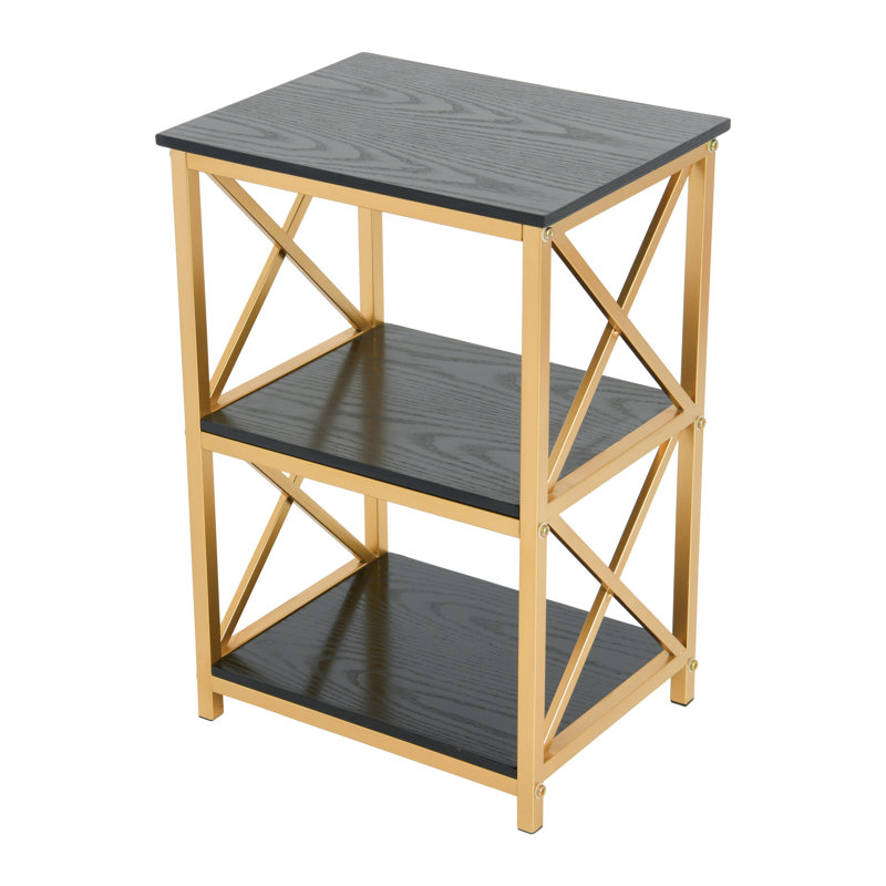 Metal and Reclaimed Wood 3-Tier Side Wood