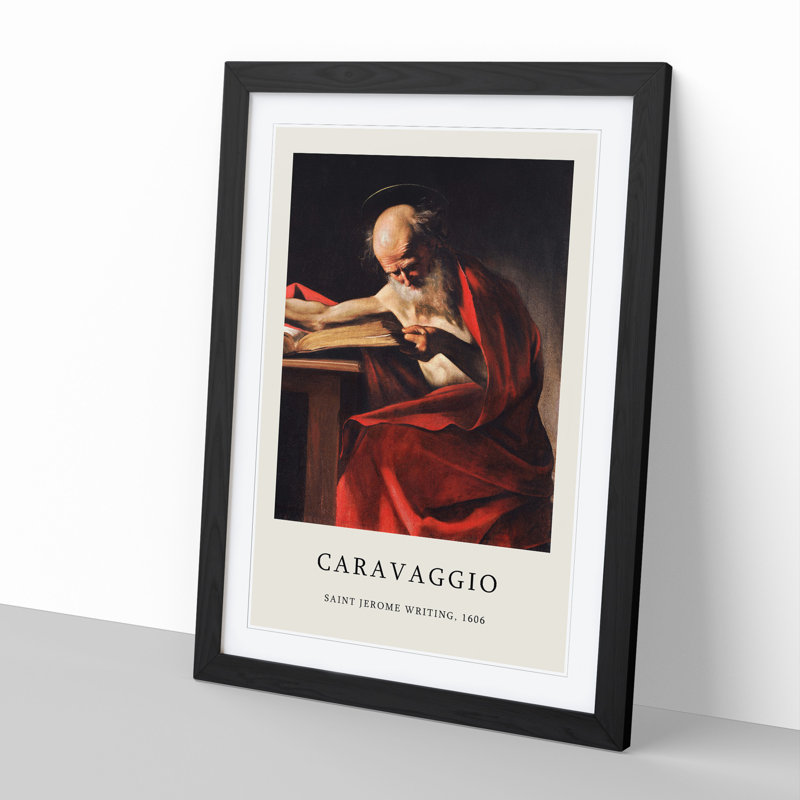 Saint Jerome Writing by Caravaggio - Framed Print, 36cm H x 27cm W x 2cm D