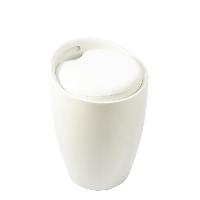 Evan Plastic Accent Stool, White