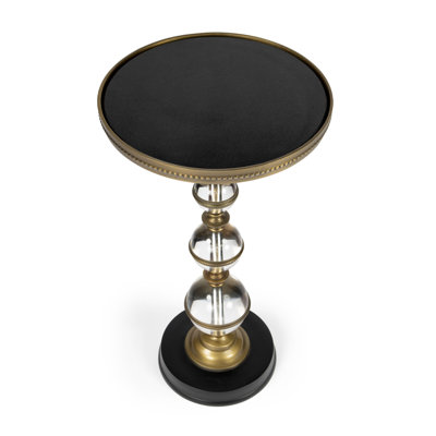 Francies 12" Round Granite Pedestal Side Table