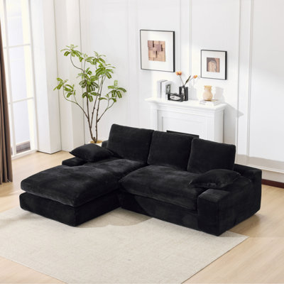Boneless 99*69" Modular Sectional Living Room Sofa Set, Modern Minimalist Style Couch, Upholstered Sleeper Sofa For Living Room, Bedroom, 2 PC Free Combination, Installation-Free Sofa, L-Shape