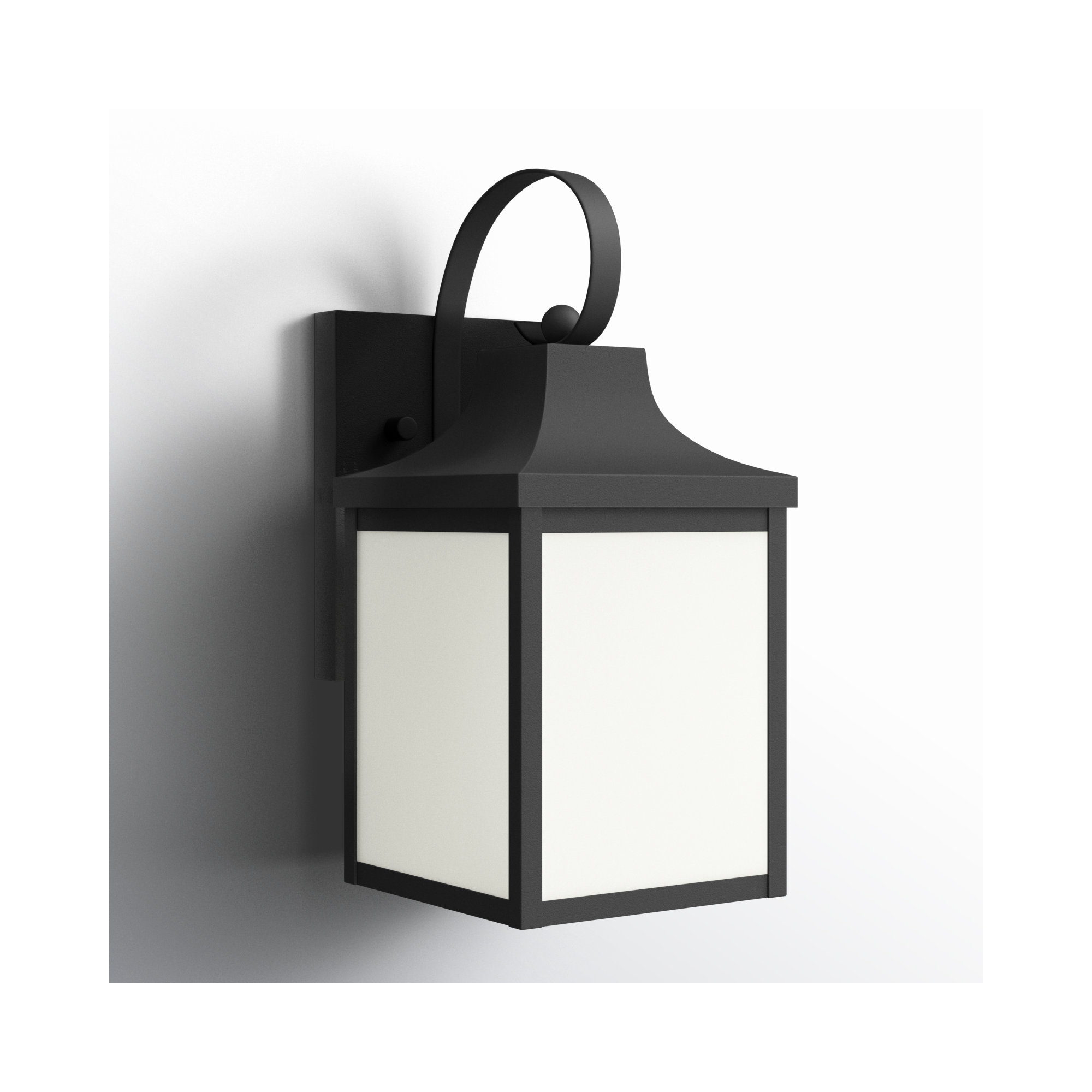Single Light Outdoor Aluminum Wall Light, No, Textured Black
