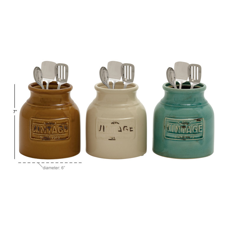 Harford Ceramic Decorative Urns & Jars, 7" H x 6" W x 6" D