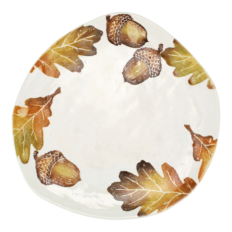 Plateau Oblong Autunno Acorns & White Oak Leaves