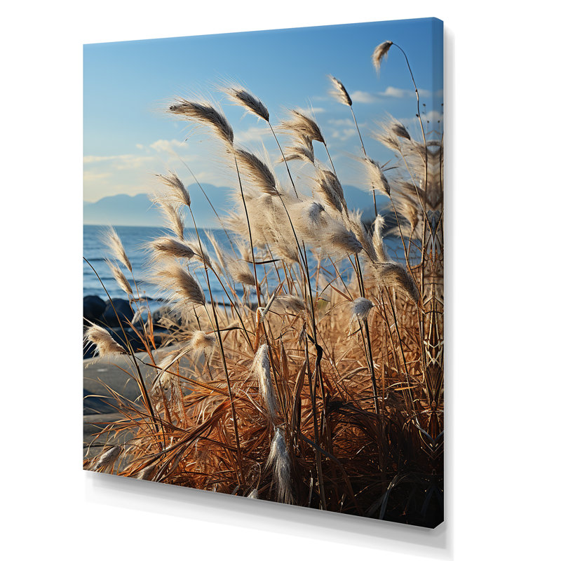 Beachgrass, photographie, horizon encadré sur toile, Toile tendue, H 32 po x l 24 po x P 1 po