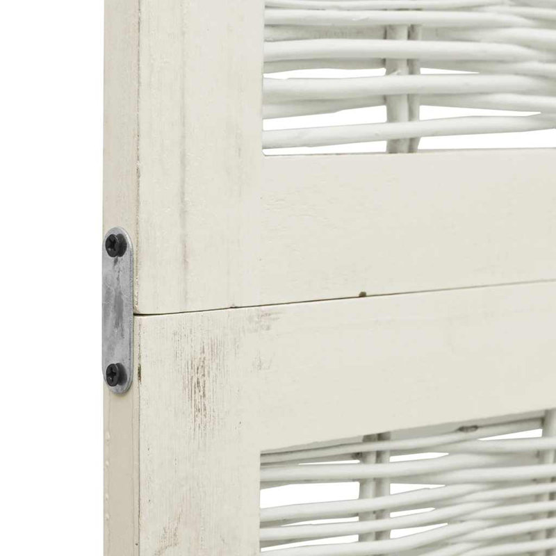 Alexzavier Solid Wood Accent Room Divider, White, 180cm H x 215cm W