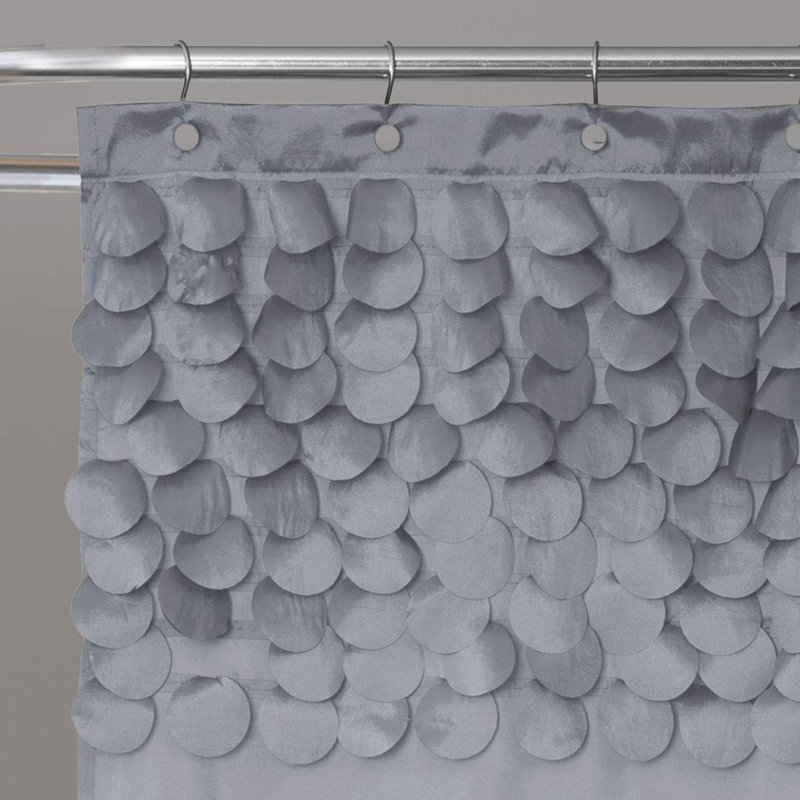 Rideau de douche simple de couleur unie Lillian, Gris