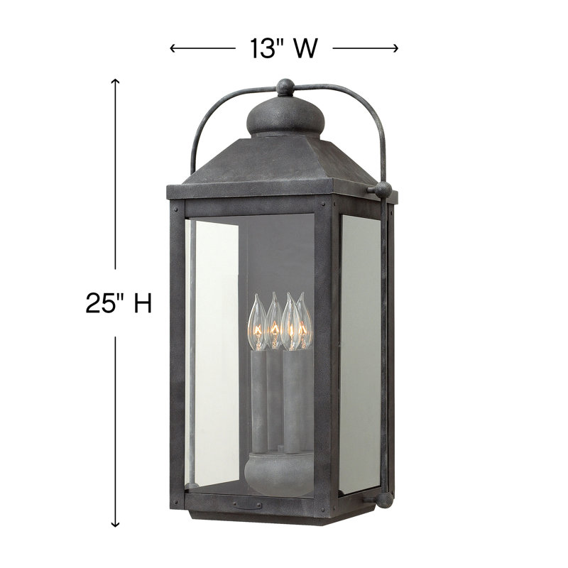 Anchorage 4-Light Outdoor Wall Lantern, Aged Zinc