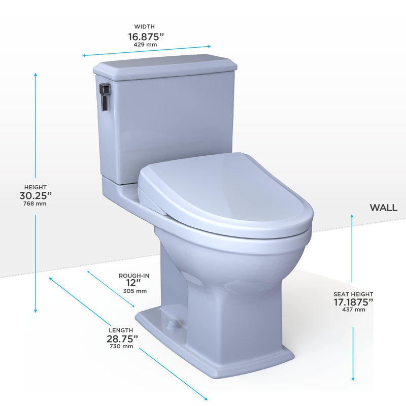 Connelly® 1.28 GPF S7A Auto Flush Elongated Floor Mounted Two-Piece Toilet (Seat Included)