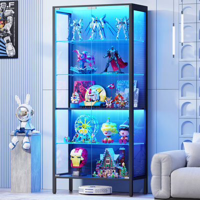 Display Cabinets with Glass Door & Adjustable Glass Shelves