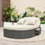 Chaise longue en rotin pour 2 personnes avec dossiers et coussins réglables pour le patio ou la piscine-373170267-373170276