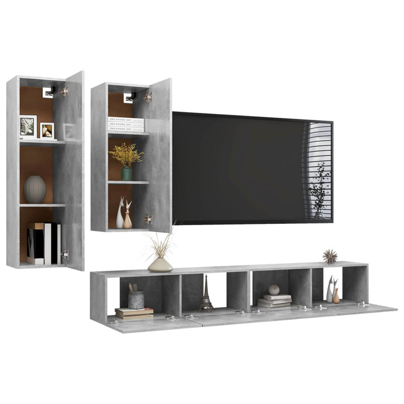Blackjr TV Stand for TVs up to 88", Concrete Grey