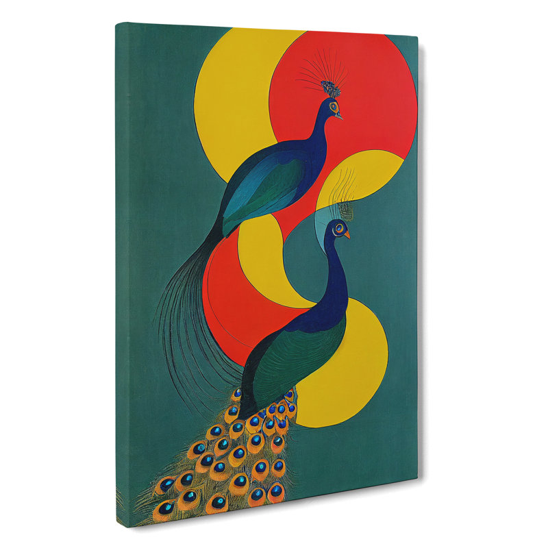 Abstract Peacocks No.1 - Wrapped Canvas, 50cm H x 35cm W x 3cm D
