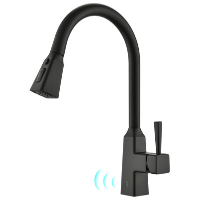Touchless Kitchen Faucet - Automatic Smart With Pull Down Black Stylish Brass Ceramic Filler Motion Sensor Activated For Quick And Hygienic Jobs Convenient Work