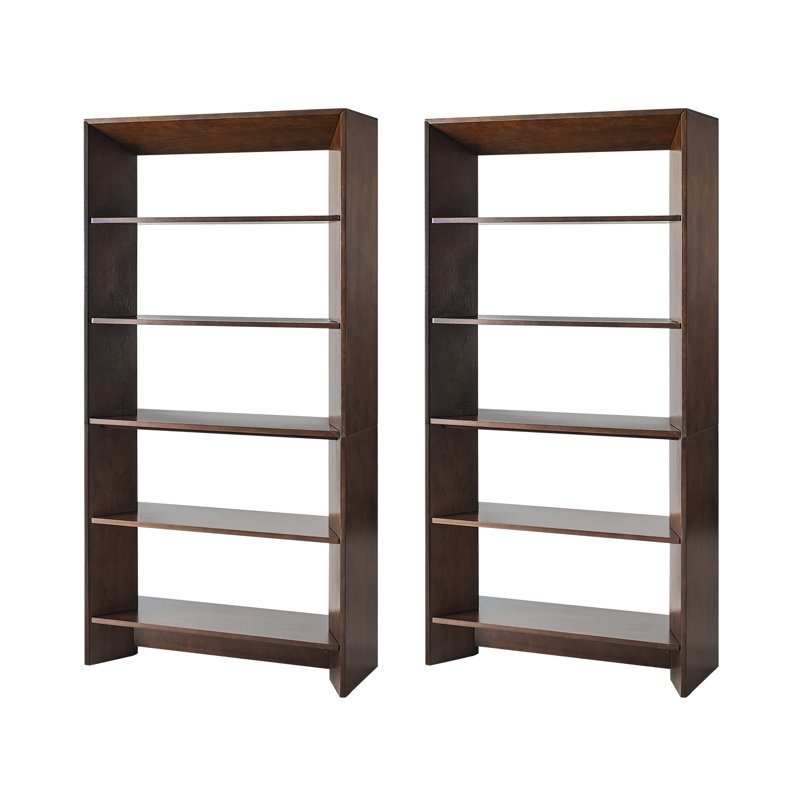 Bibliothèque Cooney Modern H 76 "à 5 tablettes, Noyer