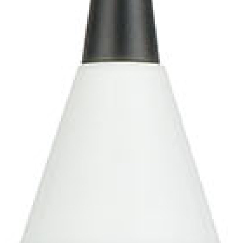 Mini-luminaire suspendu 1 lumière Mid-Century Schoolhouse, H 11 po x l 8 po x P 8 po, Blanc
