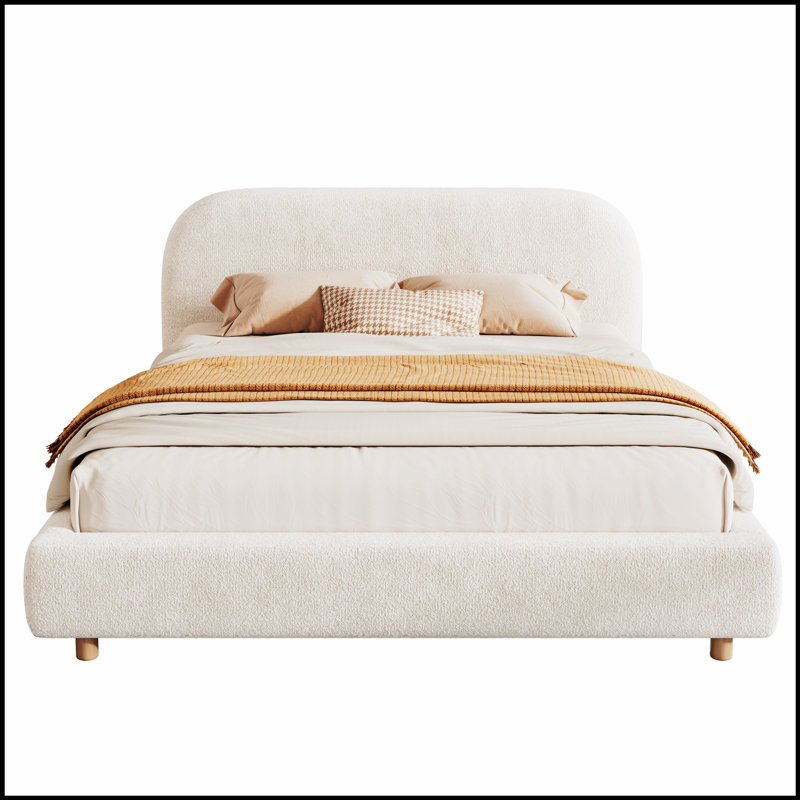 Lit plateforme tapissier Boucle