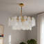 Lustre 6 lumières dorées à gradation avec verre en forme de gourde