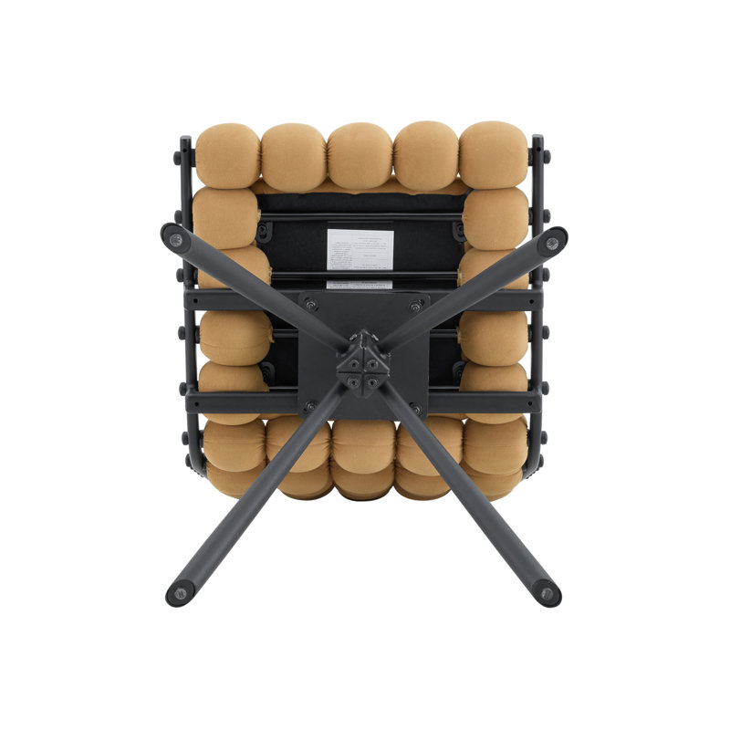 Ensemble de 2 chaises de salle à manger avec chaise à bulles et pieds en velours avec pieds noirs et chaises capitonnées modernes