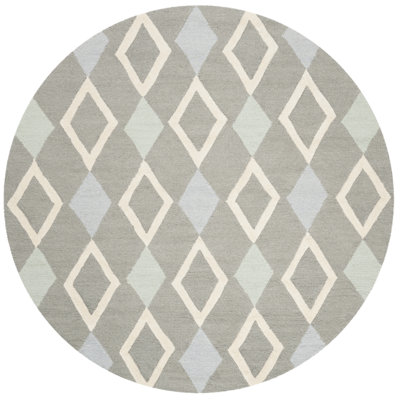 Krystyna Geometric Handmade Tufted Wool Grey Area Rug