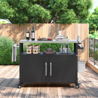 Outdoor Kitchen Island with Stainless Steel Tabletop