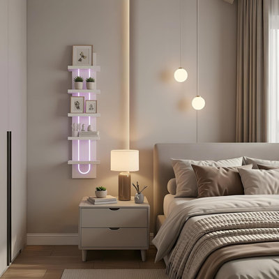 5 Tier Wall Floating shelf with Lights