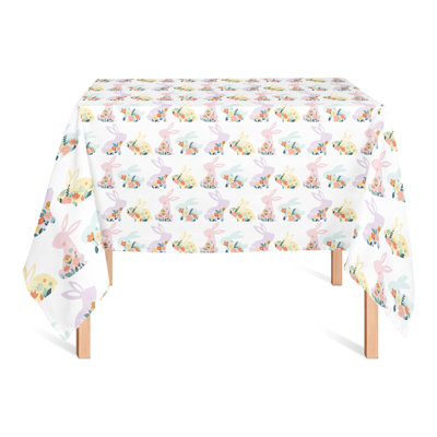 Faunce Square Floral Easter Polyester Tablecloth