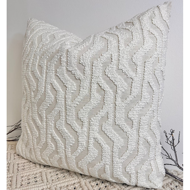 Abstract Ivory Square Cushion Cover