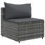 Ensemble de salon de patio en rotin PE gris acier thermolaqué pour l'extérieur