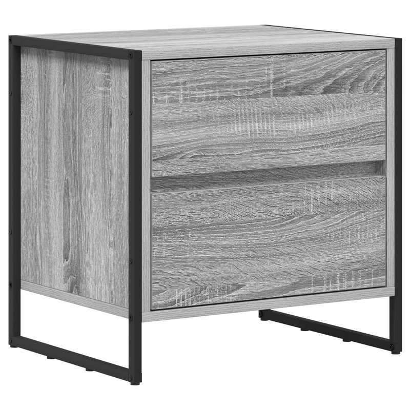 50cm W Manufactured Wood Bedside Table, Grey Sonoma