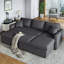 Canapé-lit gris avec rangement, convertible en lit pour un sommeil supplémentaire, faisant face à la droite, taille simple, coussin en mousse haute densité, siège à ressorts hélicoïdaux, accoudoir carré à 3 places, canapé modulaire à dossier rembourré