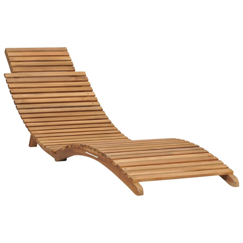 Bartman 175cm Long Reclining Teak Single Sun Lounger