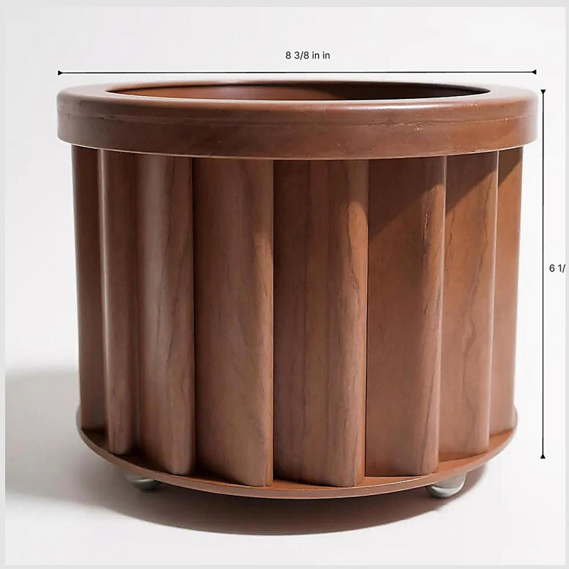 Pot rond Strata, Marron foncé