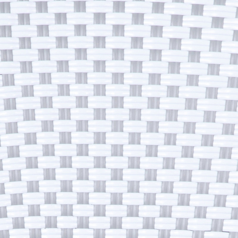 Gray and White Woven Rattan Indoor-Outdoor Bistro Chair