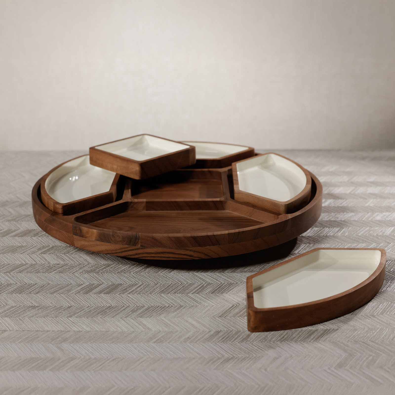 Acacia Wood Condiment Lazy Susan