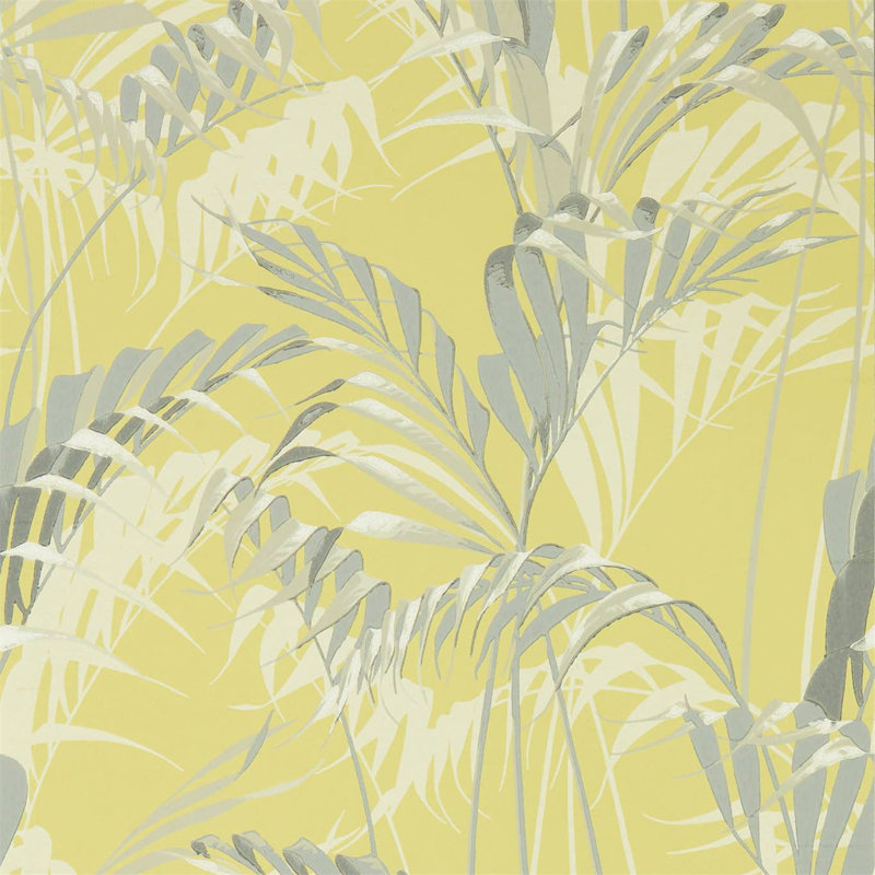 Palm House Wallpaper, Chartreuse/Gray