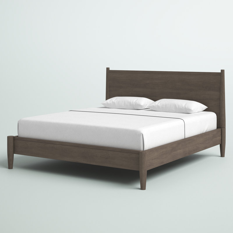 Stalter Solid Wood Platform Bed, Gray, California King