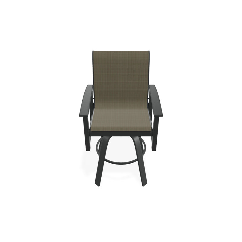 Fauteuil pivotant à hauteur de barre Leeward MGP, Tweed Sunbrella® brun, Graphite texturé