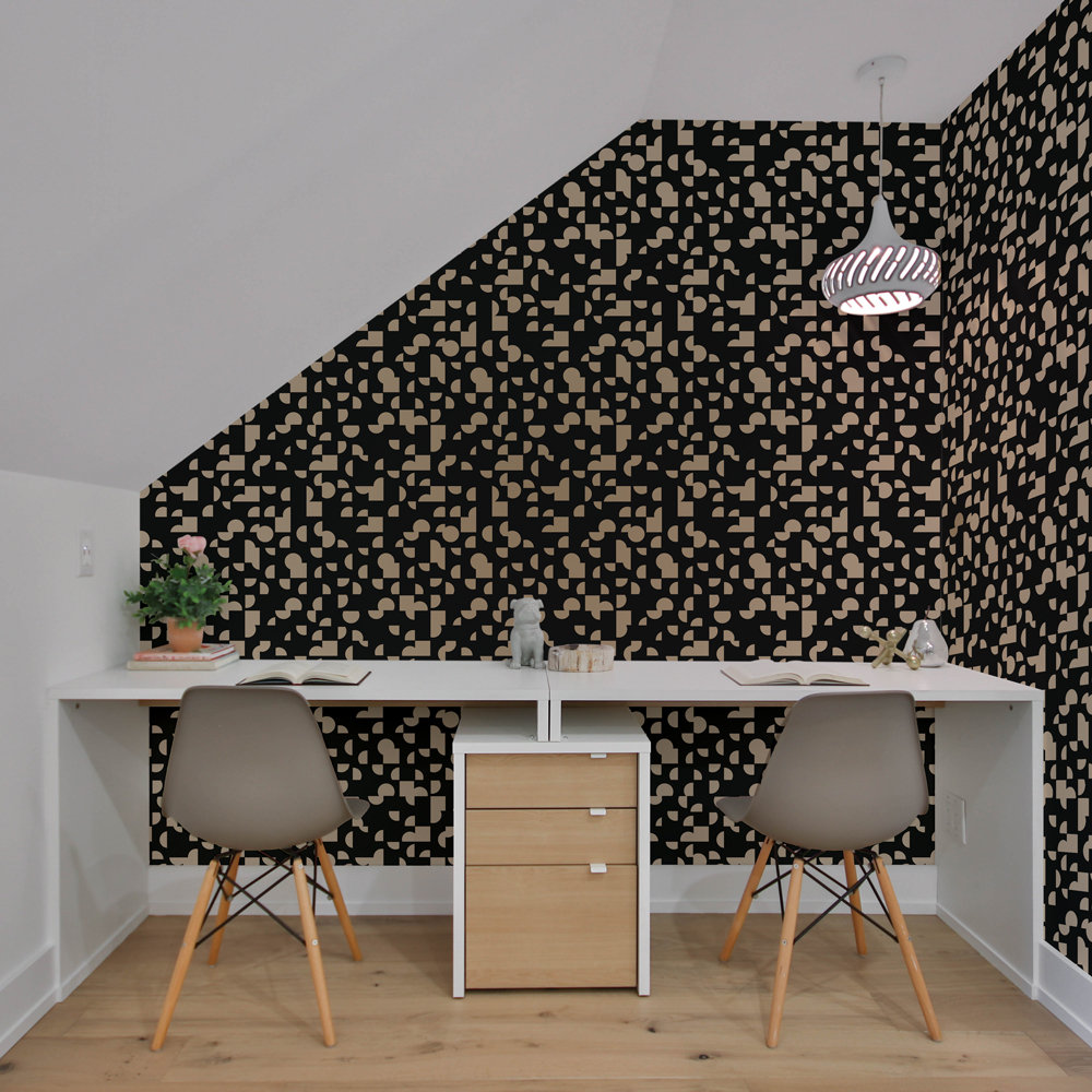 Selah Self-Adhesive Wallpaper Roll, Black