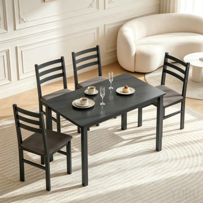 Modern Dining Ensemble Set,5-Piece Dining Set With Rectangular Table And 4 Armless Chairs,Stylish And Space-Efficient Dining Set(Only 1pcs Table,4pcs