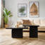 Ensemble de tables basses carrées de style rétro avec finition grain de bois, pour le salon, le bureau et la salle à manger, noir (ensemble de 2)-2002383187
