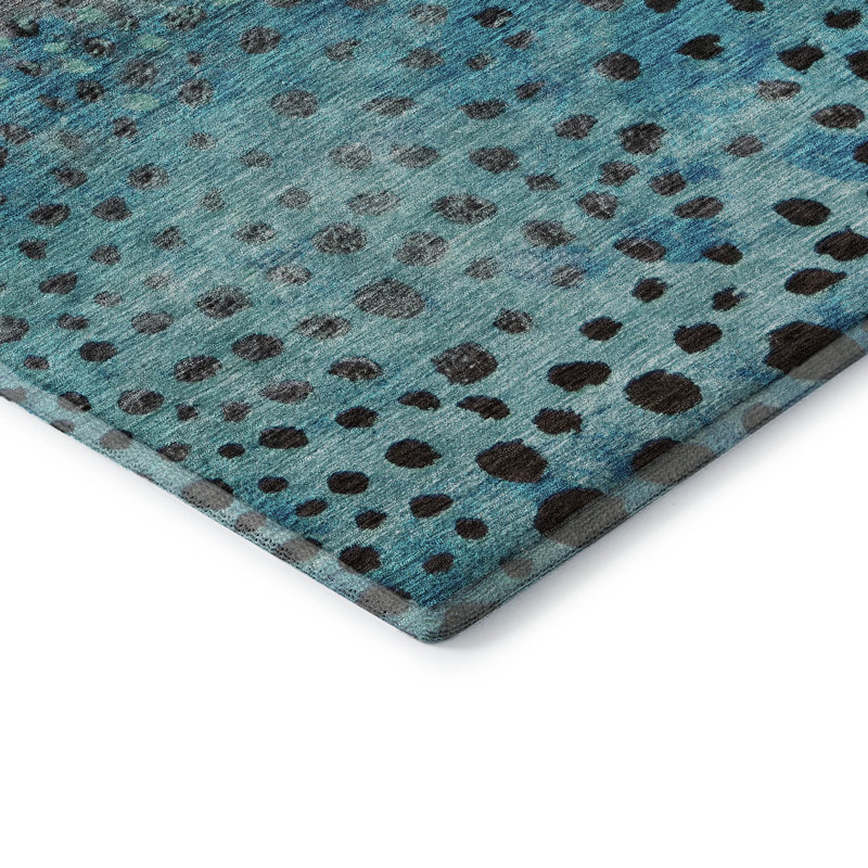 Premium Machine Washable Christina AMF1074 Circles Rug, Rectangle 10' x 14'