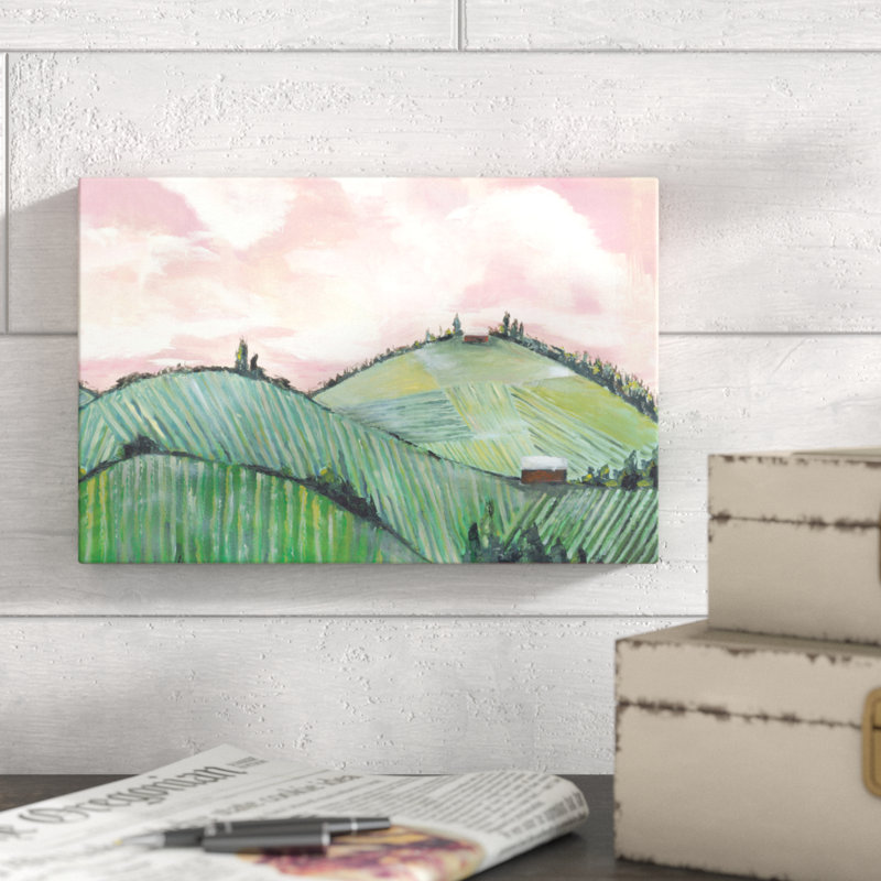 «Green Hills Pink Sky», reproduction sur toile, H 8 po x l 12 po