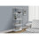 Bibliothèque, bibliothèque, étagère, 5 niveaux, H 60 po, bureau, chambre à coucher, verre trempé, blanc brillant, transparent