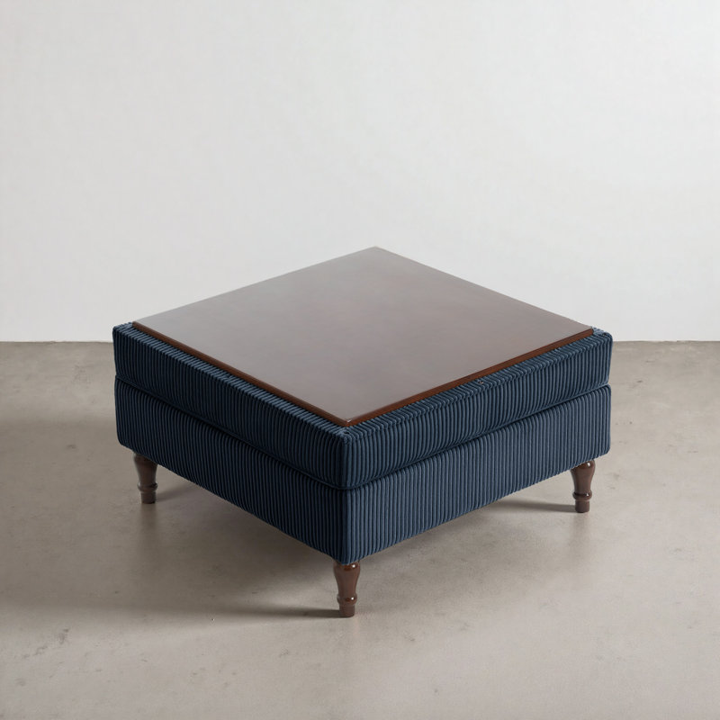 Repose-pieds rembourré capitonné carré en velours côtelé avec rangement, partie modulaire simple pour canapé modulaire