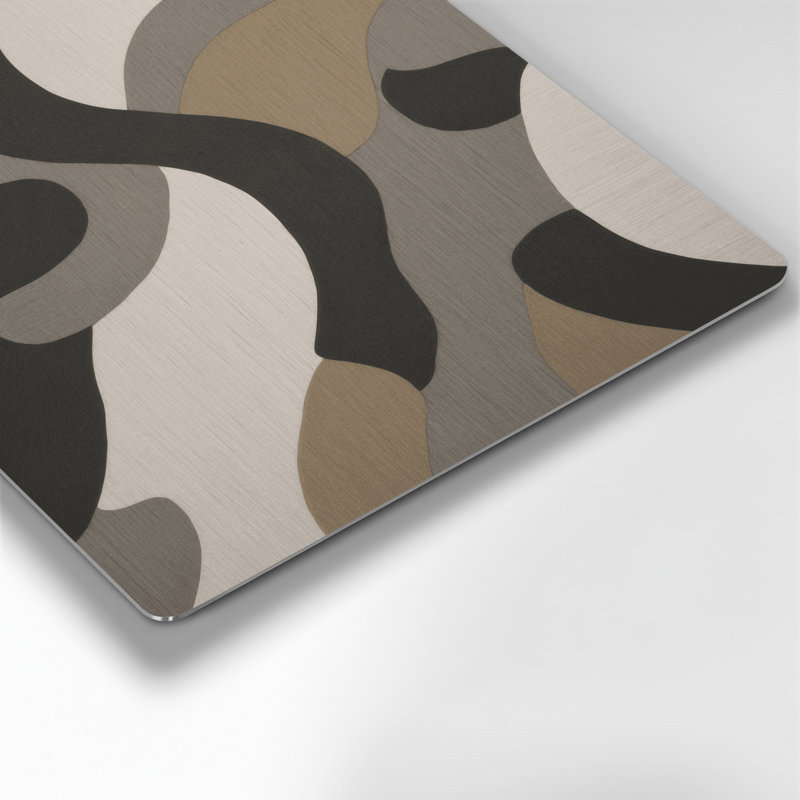 «Abstract Shapes», art mural gris en métal 61, H 11 po x l 14 po