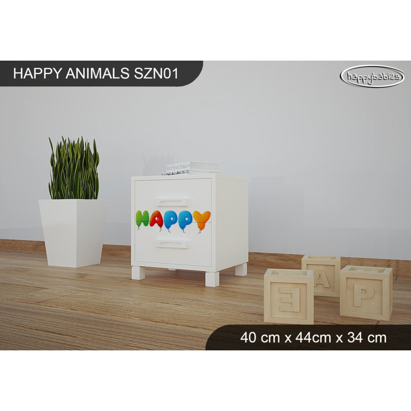 2 Drawer Nightstand, White